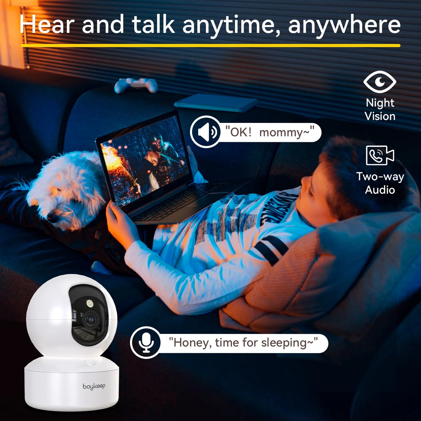 BoyKeep 3MP WiFi Security Camera - 5G/2.4GHz, Automatic Tracking