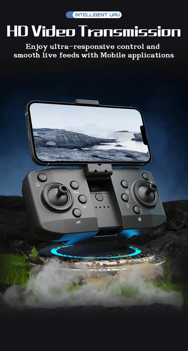 M8 PRO Drone – Brushless Motor, 2 Batteries, HD Camera, 360° Rolling, Black