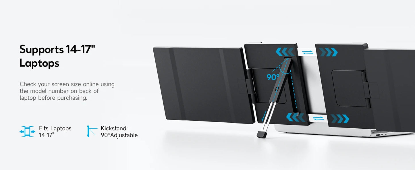 Dopesplay 14.1" Portable Laptop Monitor – FHD Dual/ Single Screen Extender