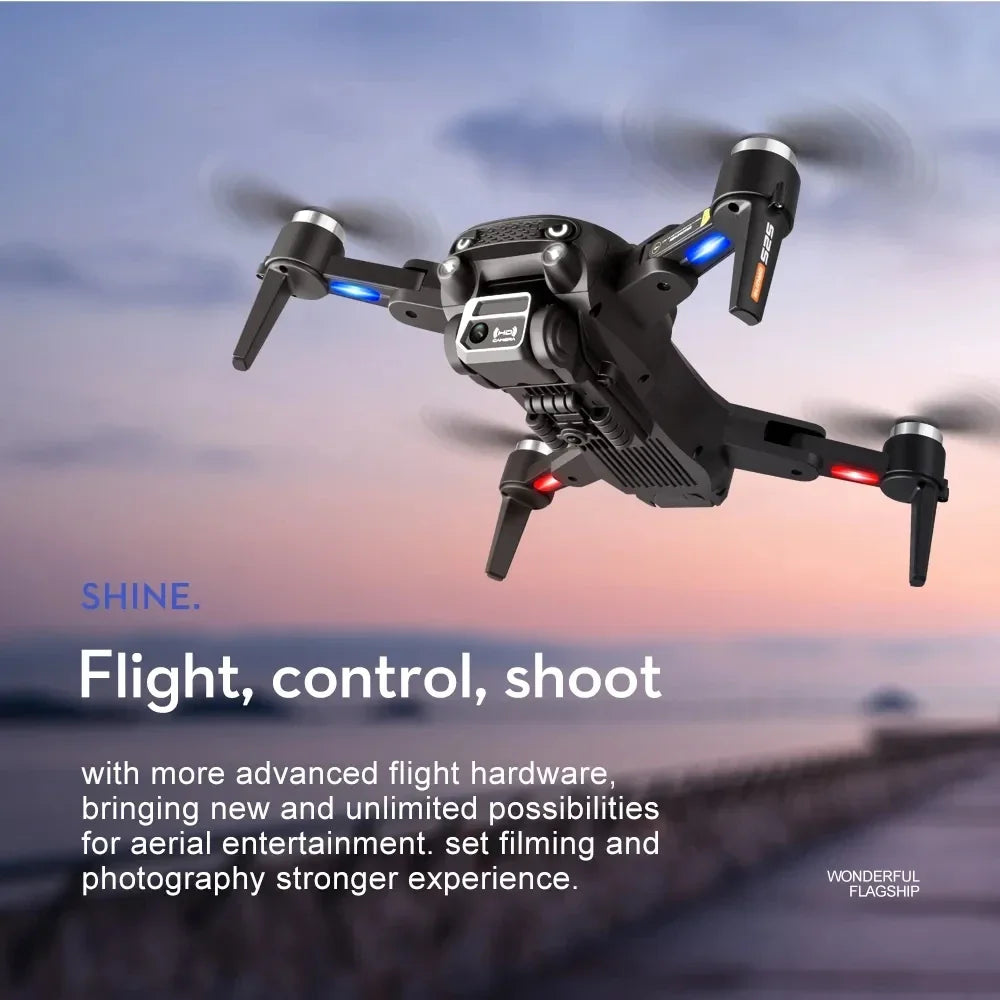 S2S Mini Drone – 4K/8K HD Camera, Brushless Motor, Foldable, Black