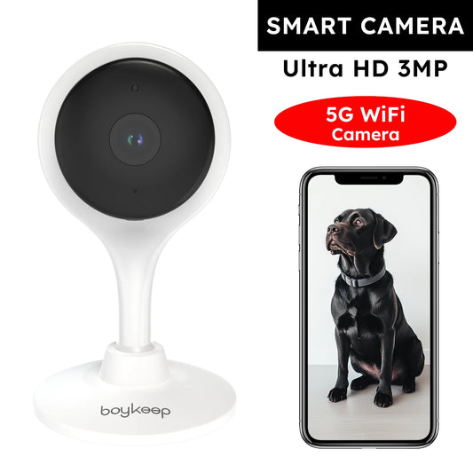 BoyKeep Indoor IP Camera - 3MP, Dual-Band WiFi, Smart CCTV, Pet Monitor