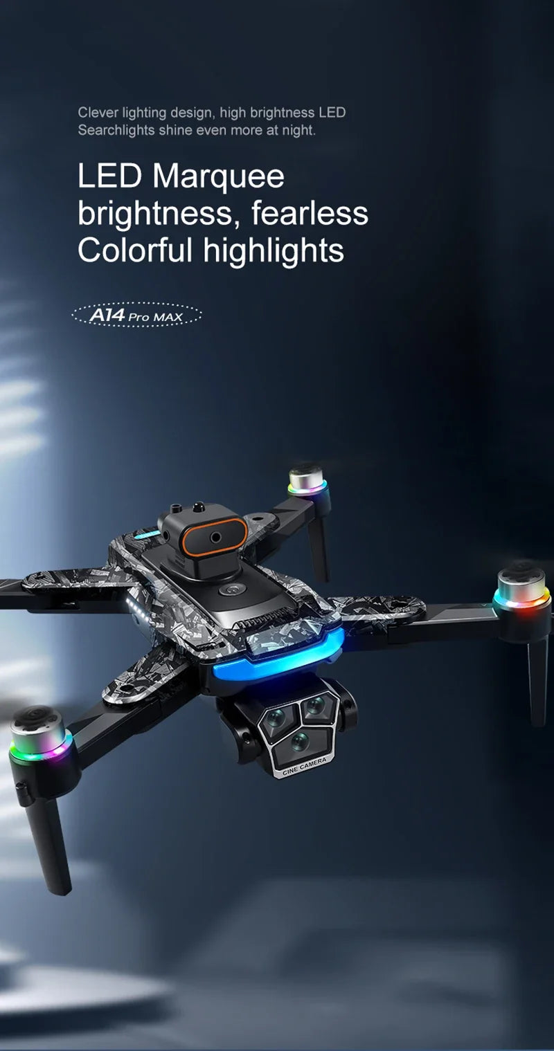 Xiaomi Drone A14Pro Max 8K HD Three Camera Brushless Optical Flow Obstacle Avoidance Foldable Quadcopter UAV Toys RC 20000M