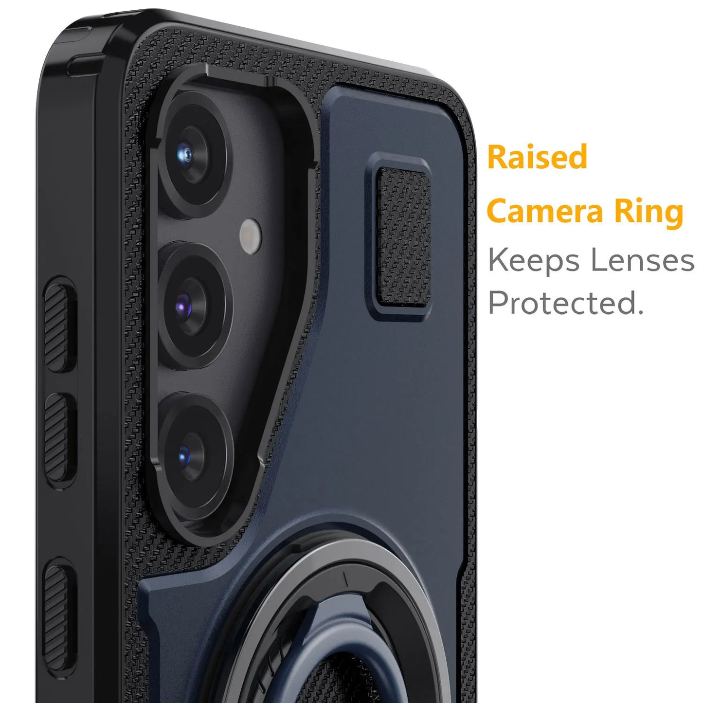 For Samsung Galaxy S25 S25 Plus S25 Ultra 5G Phone Case Hybrid Shockproof Double Ring Kickstand Rugged Cover Blue