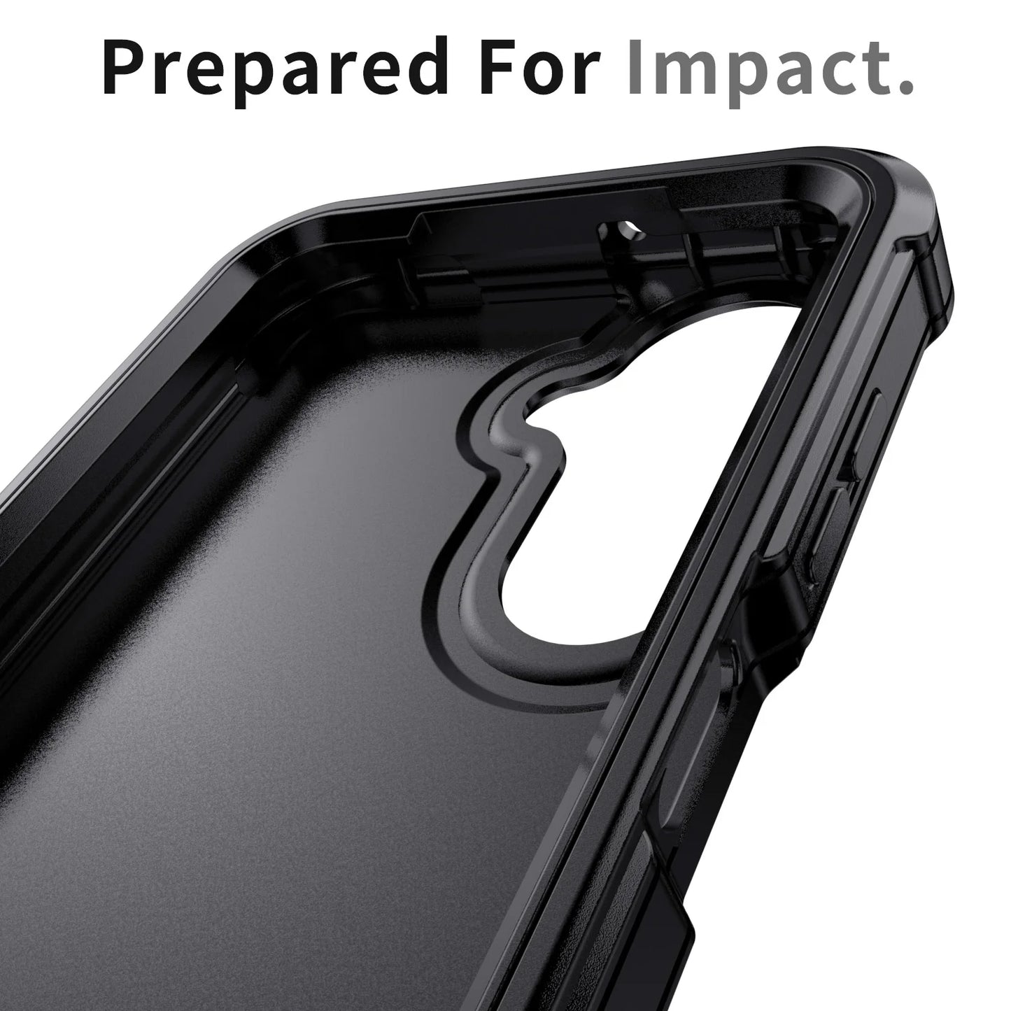 For Samsung Galaxy A06 A16 A26 A36 A56 Phone Case Rugged Shockproof Heavy Duty Protective Dual Layers Cover Black