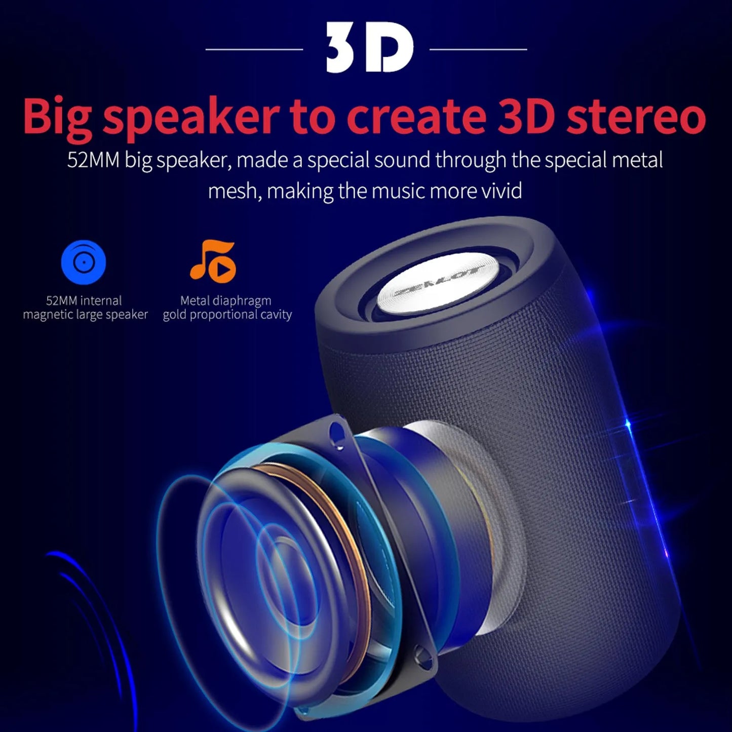 ZEALOT S32 Bluetooth Speaker – 5W Subwoofer, Portable, TF Card, AUX-IN