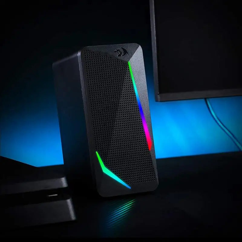 Redragon Speakers – GS510 RGB 2.0 Stereo, LED Lights, PC Desktop Black