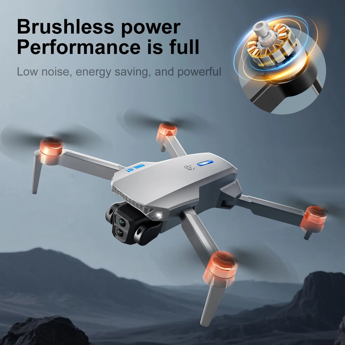 Black E88E99 GT Lighting Big Screen Control Mini Drone Dual Camera Optical Flow Fixed Height HD Aerial Photography Quadcopter