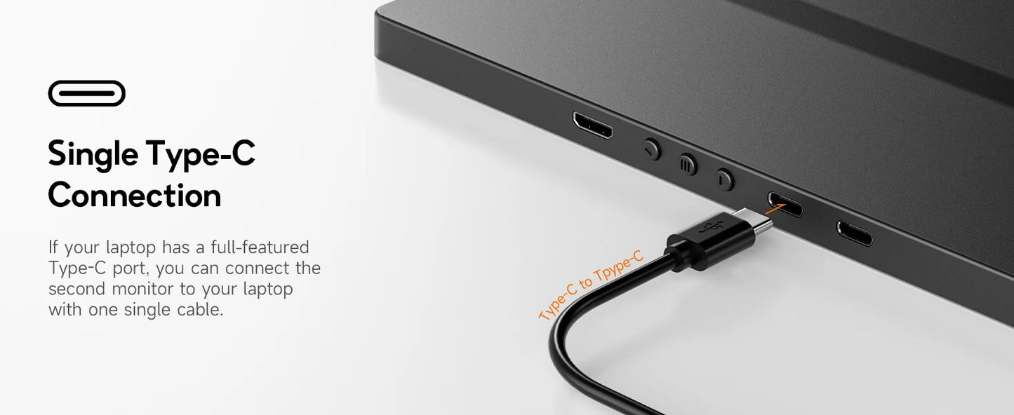 Dopesplay 14.1" Portable Laptop Monitor – FHD Dual/ Single Screen Extender