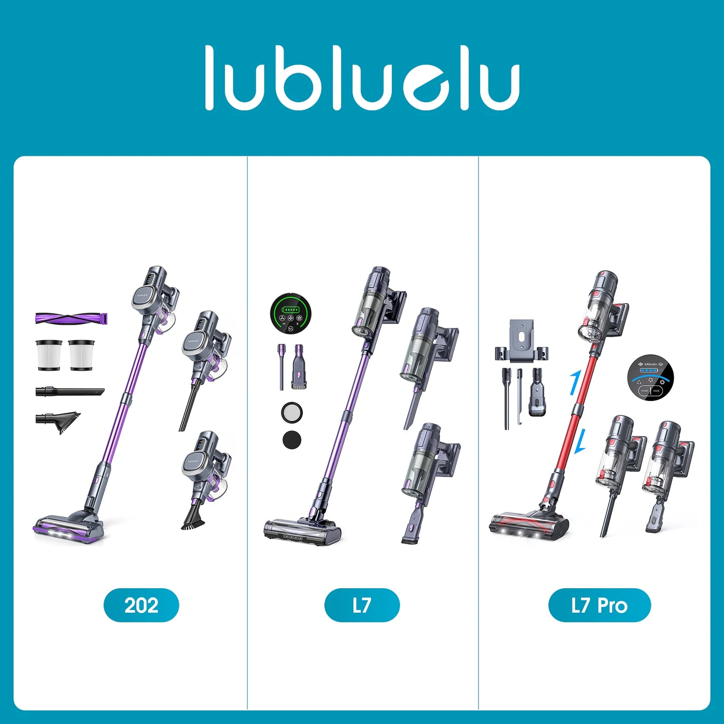 Lubluelu L7 Vacuum Cleaner – Cordless, 30Kpa, Touch Screen, Lightweight