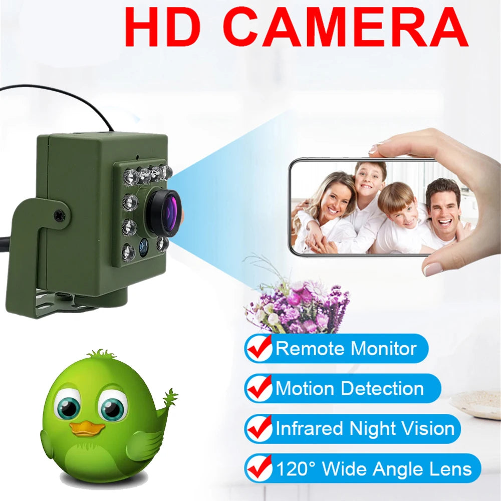 Green WiFi Bird Box Camera - 1920P/1080P, Audio, IR Night Vision, 2.8mm Lens