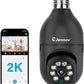 Jennov Light Bulb Security Camera - 360°/2K HD, Wireless Wi-Fi Camera