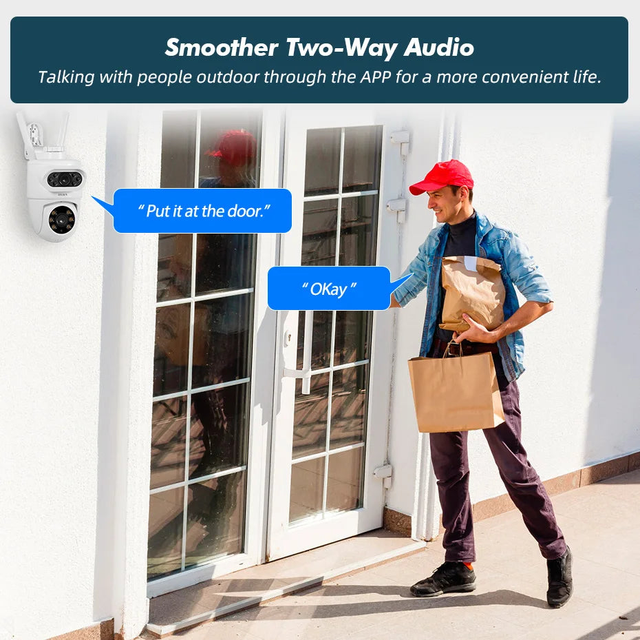 FUERS 5K Dual Lens IP Camera - 10MP, Auto Tracking, Outdoor WiFi CCTV