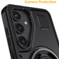 For Samsung Galaxy S25 S25 Plus S25 Ultra 5G Phone Case Hybrid Shockproof Double Ring Kickstand Rugged Cover Black
