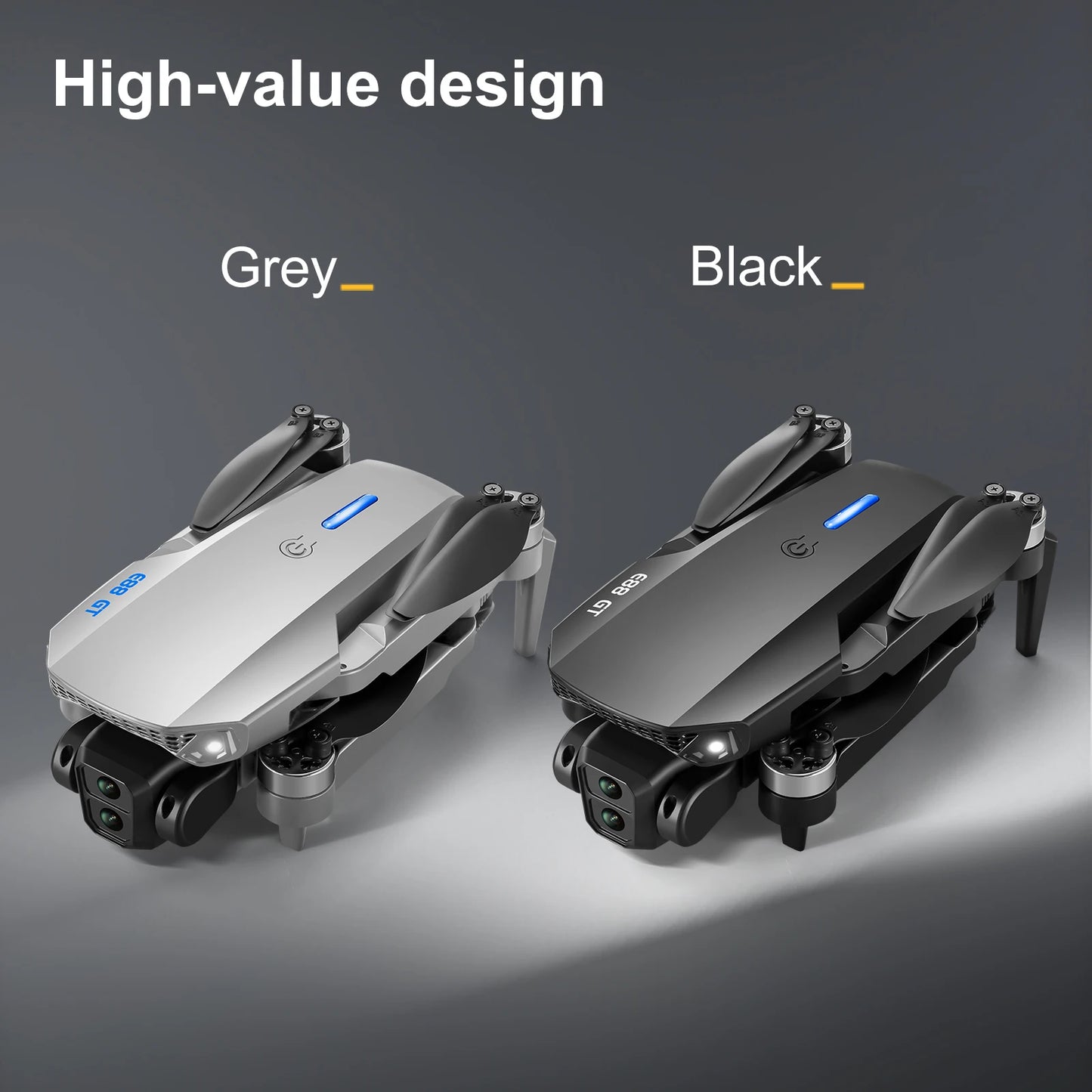 Black E88E99 GT Lighting Big Screen Control Mini Drone Dual Camera Optical Flow Fixed Height HD Aerial Photography Quadcopter