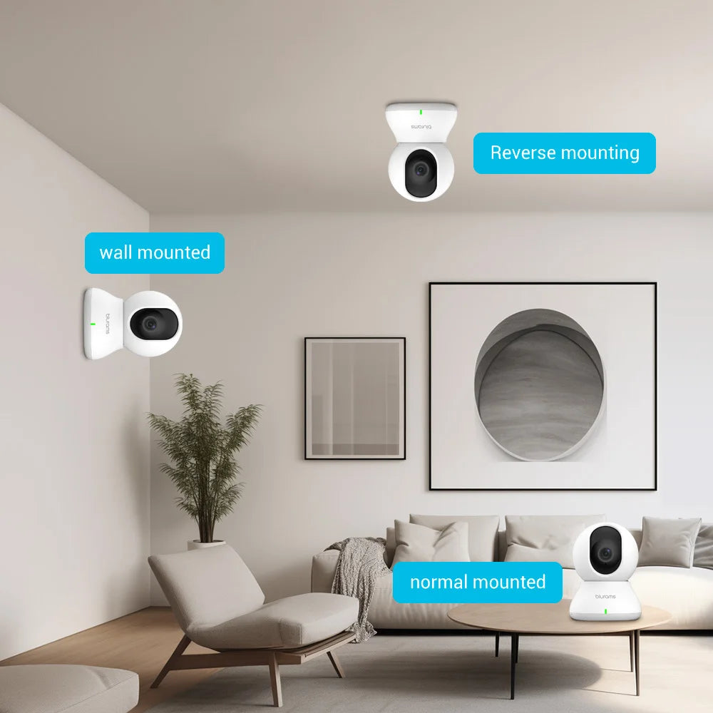 Blurams 2K HD Baby Monitor Camera – Motion Detection, 360° View, White