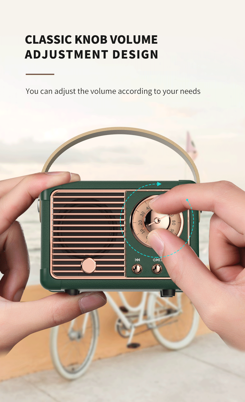 Retro Hifi Stereo Bluetooth Speaker – Portable, 5W, Vintage Design