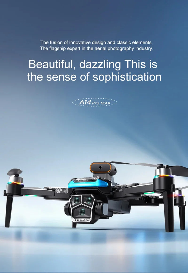 Xiaomi Drone A14Pro Max 8K HD Three Camera Brushless Optical Flow Obstacle Avoidance Foldable Quadcopter UAV Toys RC 20000M