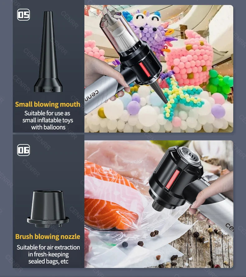 CENRR Car Vacuum Cleaner - High Pressure, Cordless, Mini Handheld Vac