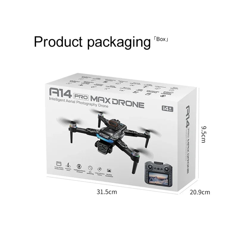 Xiaomi Drone A14Pro Max 8K HD Three Camera Brushless Optical Flow Obstacle Avoidance Foldable Quadcopter UAV Toys RC 20000M