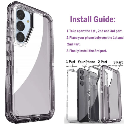 For Samsung Galaxy S25 /S25 Plus/ S25 Ultra 5G Phone Case Hybrid Rugged Shockproof Protective Heavy Duty Transparent Clear Cover