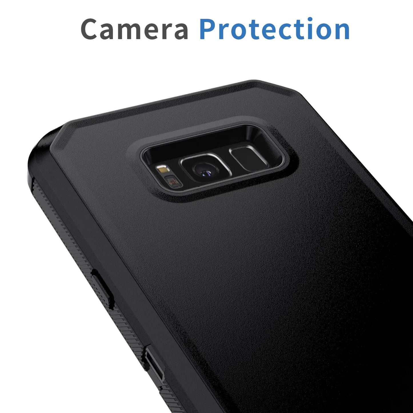 For Samsung Galaxy S8 S8 Plus Rugged Phone Case Shockproof Cover And 2pcs Tempered Glass Screen Protectors Case Friendly Clear