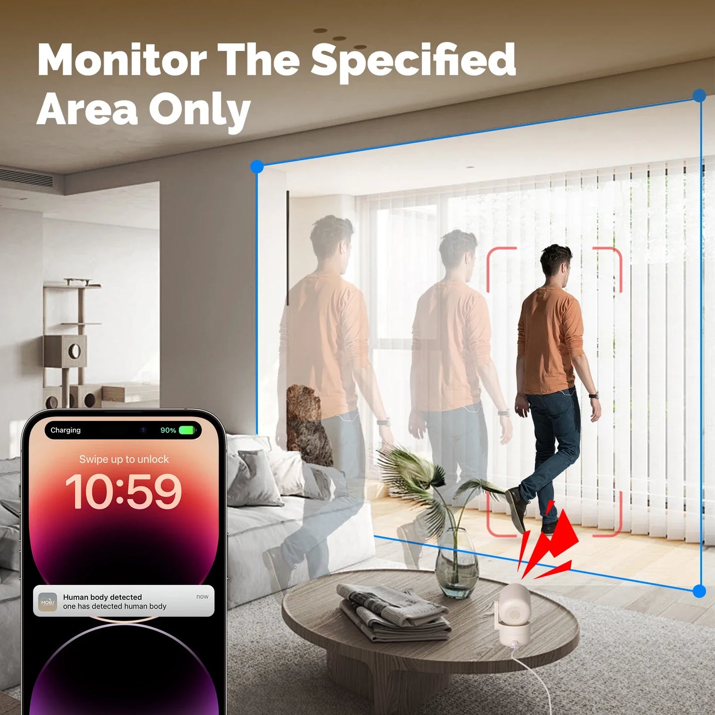 MOES 4MP Smart Indoor Camera – WiFi, Pan/Tilt, Night Vision, Alexa, Tuya