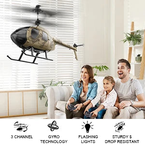 Vatos remote controlled helicopter camouflage 2.4GHz radio indoor RC helicopter toy one click takeoff for boy children adults