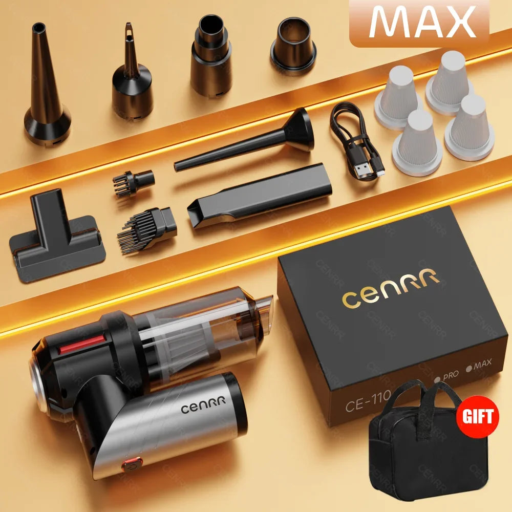 CENRR Car Vacuum Cleaner - High Pressure, Cordless, Mini Handheld Vac