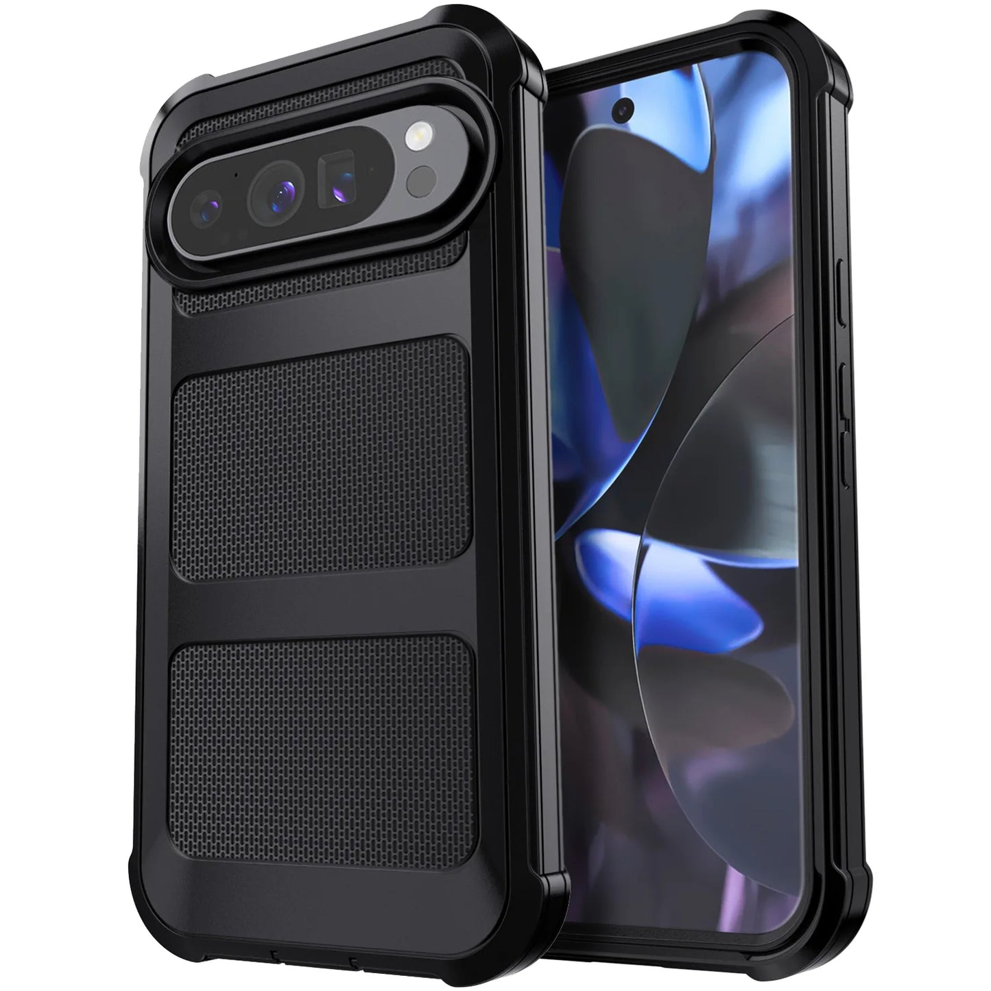 For Google Pixel 9 Pixel 9 Pro Pixel 9 Pro XL Phone Case Shockproof Rugged Heavy Duty Protective Dual Layers Cover Black