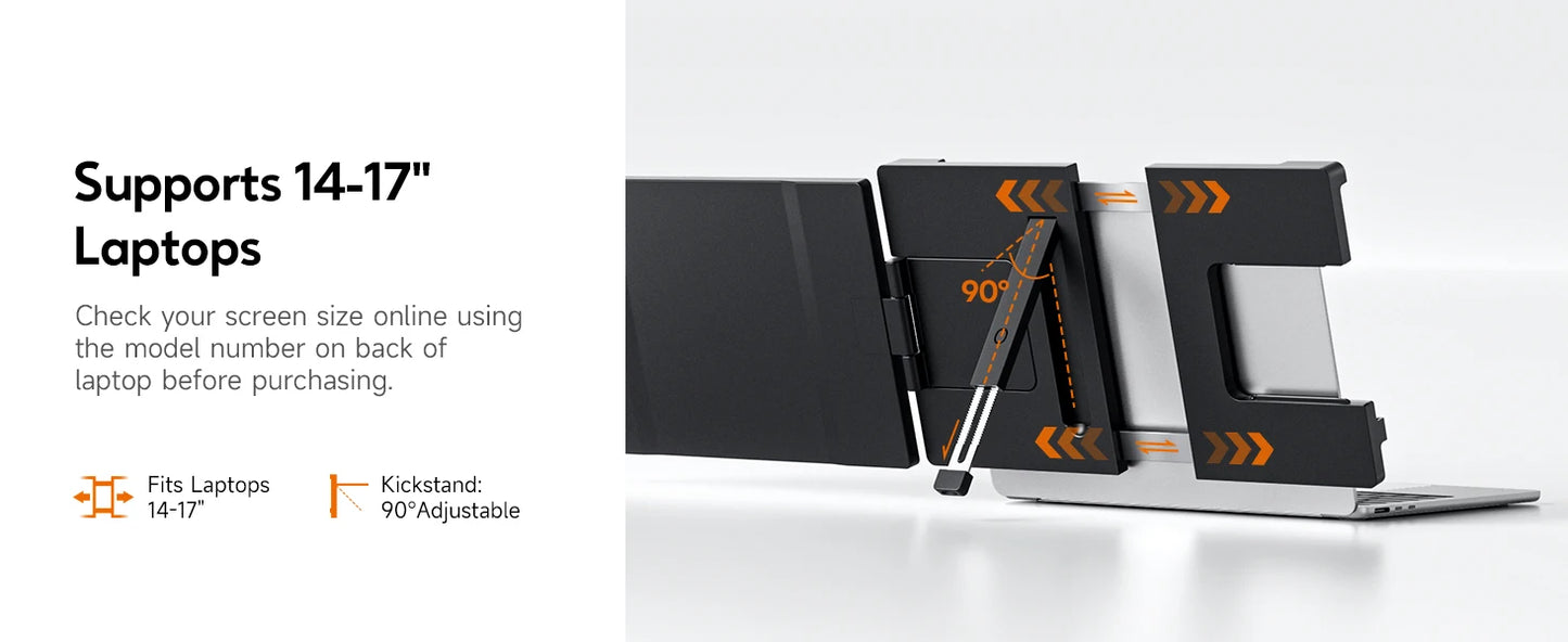Dopesplay 14.1" Portable Laptop Monitor – FHD Dual/ Single Screen Extender