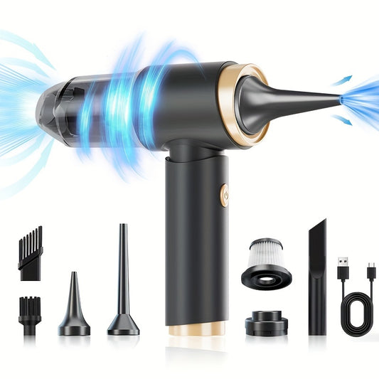 3-in-1 Portable Air Duster & Vacuum - High-Power 60000RPM, Strong Suction, Type-C Rechargeable 4000mAh Battery, Portable For Electronics, For Home & Car Cleaning