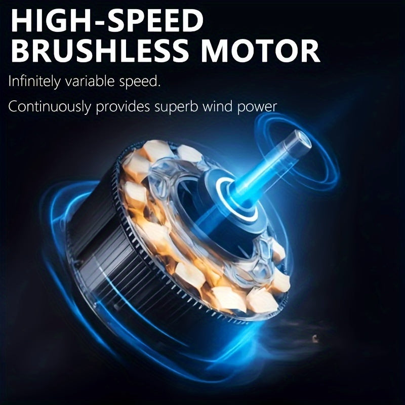 1pc Black Portable Turbojet Fan - High-Speed Air Blower, Ultra-Powerful, Rechargeable for Quick Dust Removal in Cars, Home & Electronics