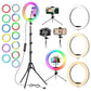 2-Pack LED Video Light Kit, Remote Control Dimmable USB LED Continuous Light Photography Light with Tripods, 9 Color Filters and 10 Brightness Level for Video Recording, Game Streaming, Youtube