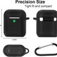 Airpods Case, Full Protective Silicone Airpods Accessories Cover Compatible with Apple Airpods 1&2 Wireless and Wired Charging Case(Front LED Visible),Black